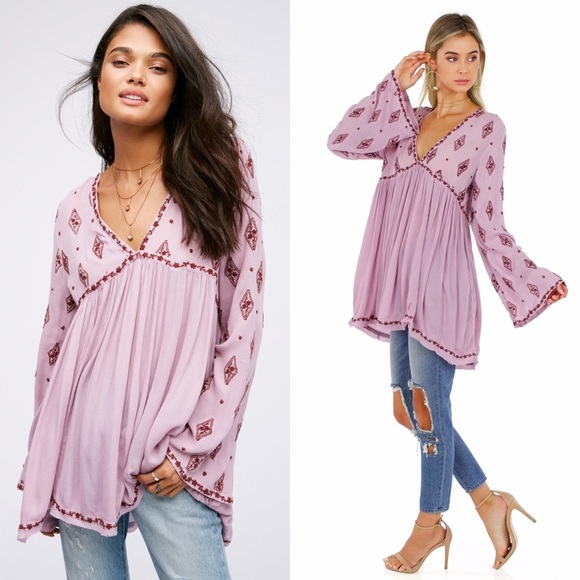 Free People Diamond Embroidered Tunic Oversized - Picture 2 of 12